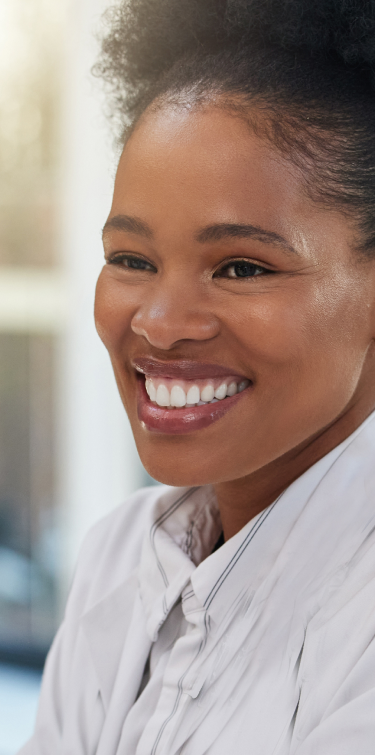 Woman with head set providing support for field sales, reimbursement, and personalized customer service