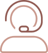 Icon of individual with a headset highlighting the robust reimbursement support and coverage solutions